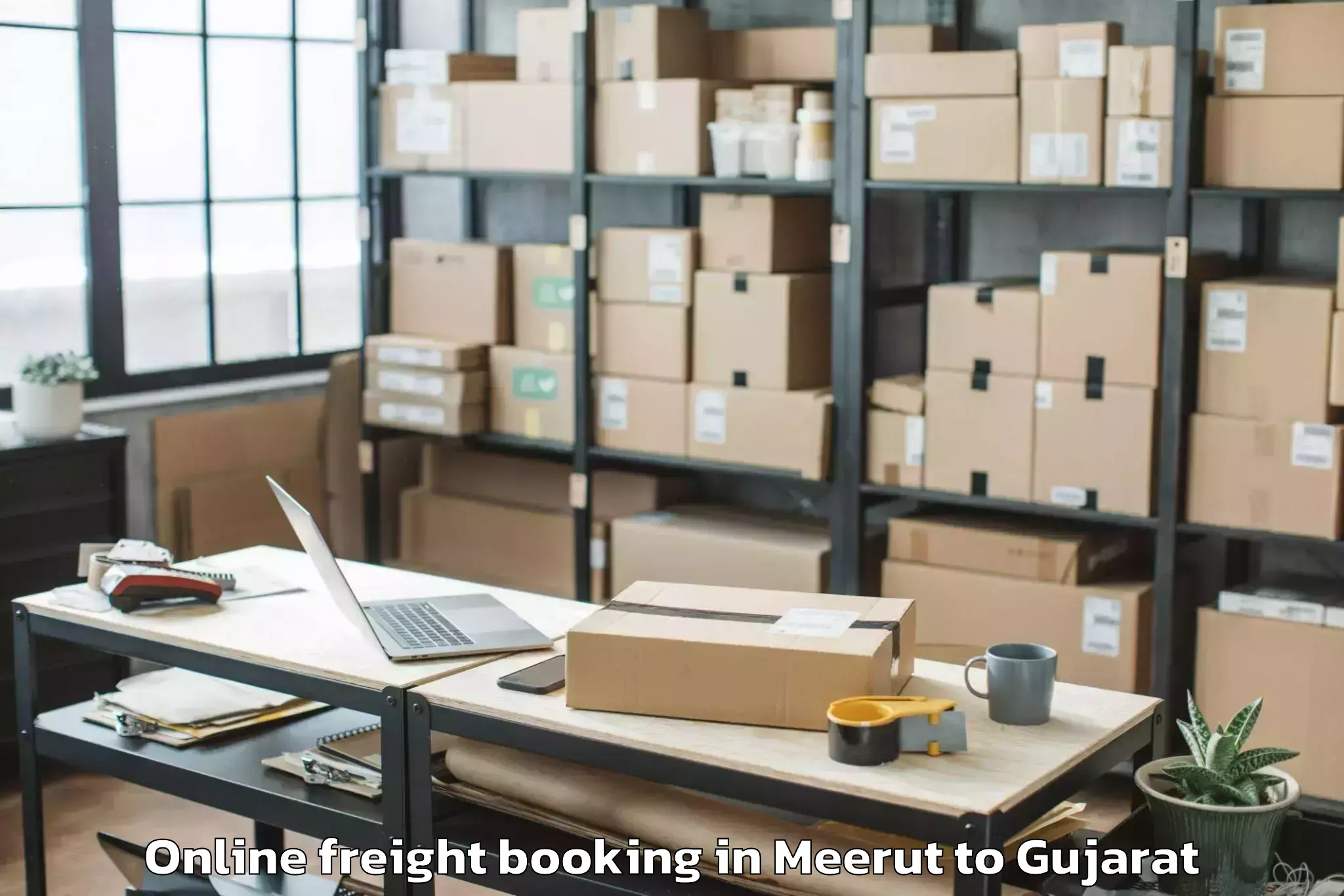 Easy Meerut to Udhana Online Freight Booking Booking